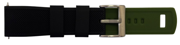Silicone Band 22mm - Black Green (253BGN)