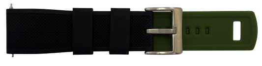 Silicone Band 22mm - Black Green (253BGN)